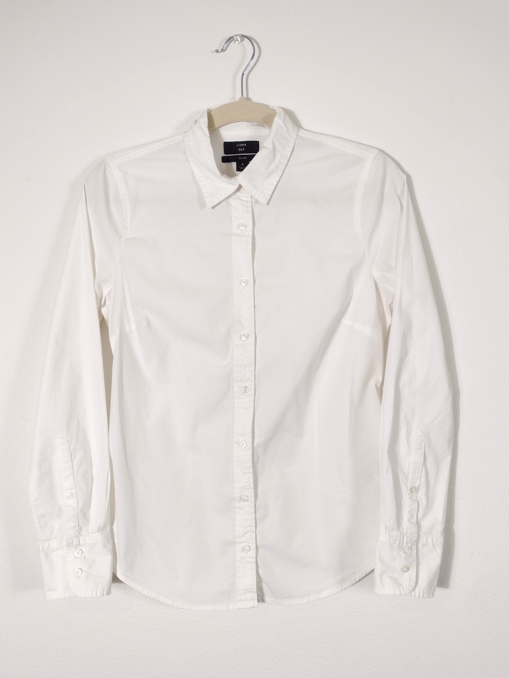 J. Crew Women's Button Up Slim Stretch Perfect Shirt White Size 4